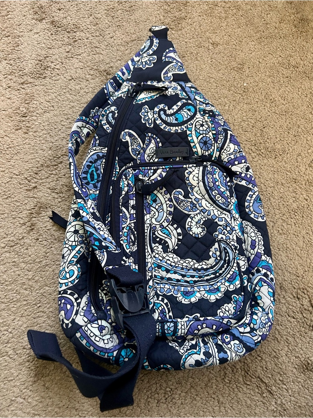 Vera Bradley Deep Night Paisley Sling Backpack